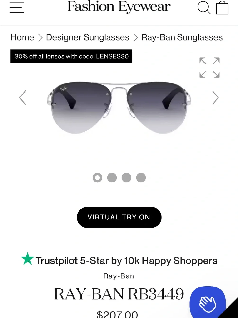 Ray-Ban Aviator Sunglasses with Case